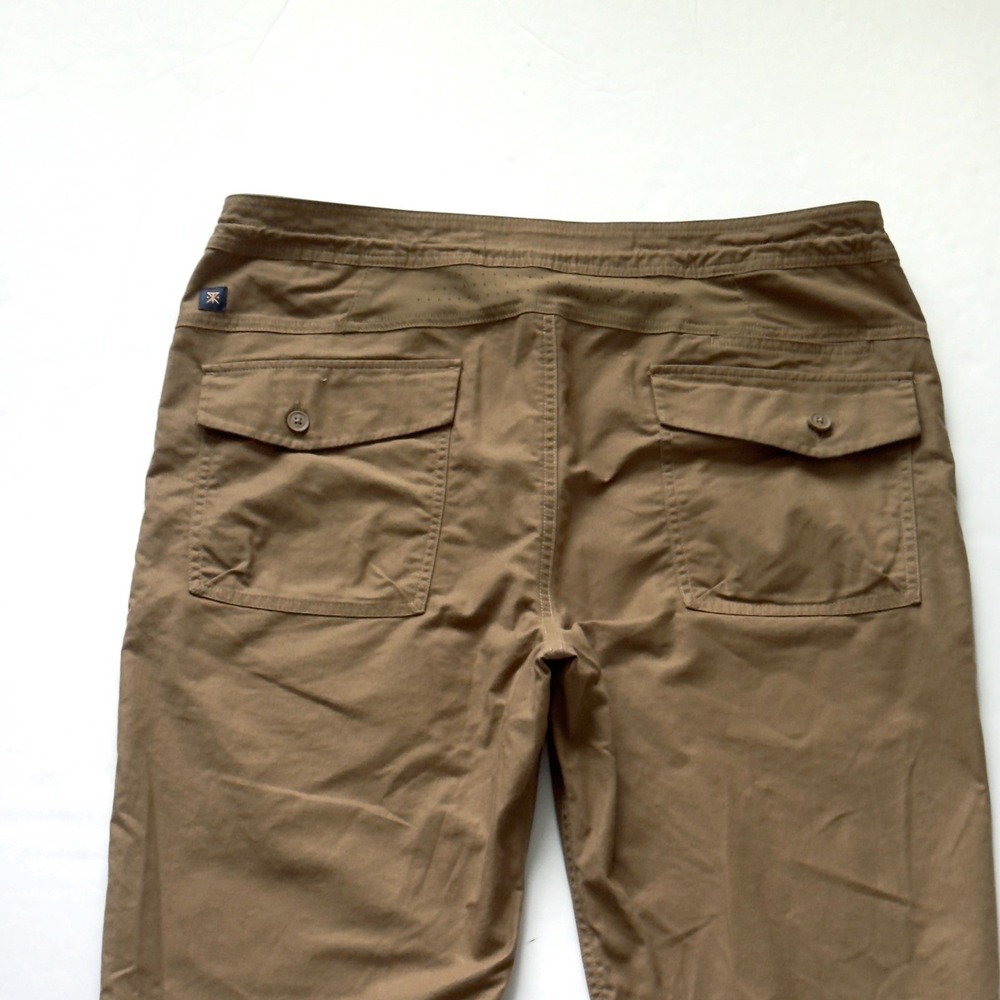 Roark Layover 2.0 Pants Men 36 Khaki Brown Travel Stretch Ventilation Drawstring - Picture 9 of 11